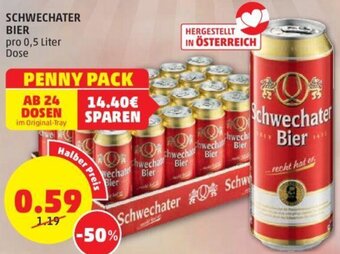 PENNY Schwechater Bier pro 0,5 Liter Dose Angebot