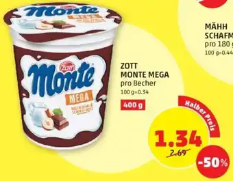 PENNY ZOTT MONTE MEGA pro Becher Angebot