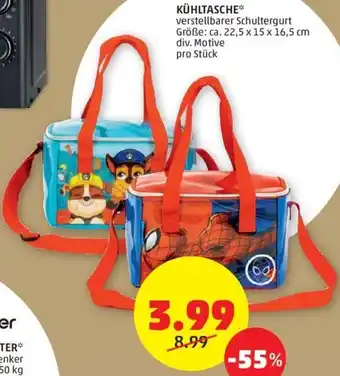 PENNY KÜHLTASCHE* verstellbarer Schultergurt Größe: ca. 22,5 x 15 x 16,5 cm div. Motive pro Stück Angebot