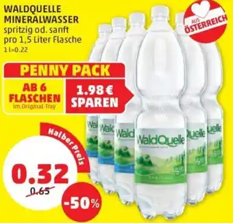 PENNY WALDQUELLE MINERALWASSER spritzig od. sanft pro 1,5 Liter Flasche Angebot