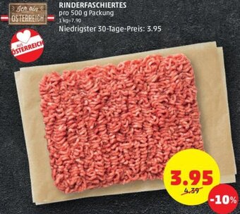 PENNY RINDERFASCHIERTES pro 500 g Packung Angebot