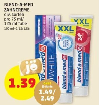 PENNY BLEND-A-MED ZAHNCREME div. Sorten pro 75 ml/ 125 ml Tube Angebot