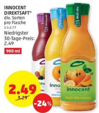 PENNY INNOCENT DIREKTSAFT* div. Sorten pro Flasche Angebot