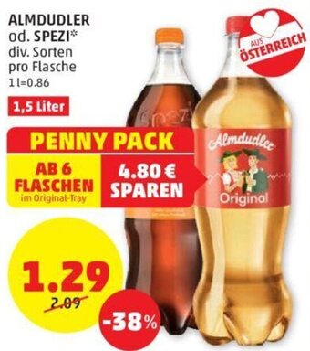PENNY ALMDUDLER od. SPEZI** div. Sorten pro Flasche Angebot