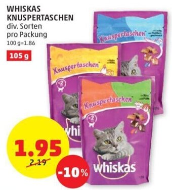 PENNY WHISKAS KNUSPERTASCHEN div. Sorten pro Packung Angebot