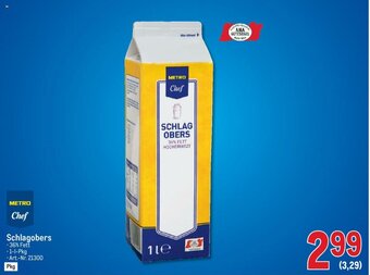 Metro Schlagobers 1 L Angebot