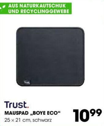 Libro Trust. MAUSPAD ,,BOYE ECO" 25 x 21 cm, schwarz Angebot
