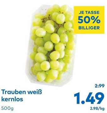 T&G Trauben weiß kernlos 500 g Angebot