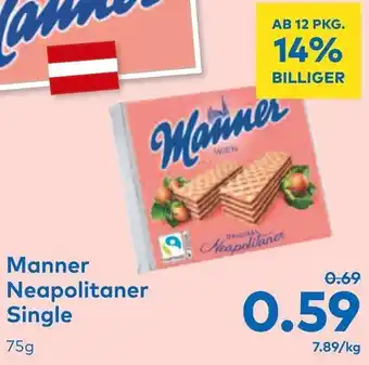 T&G Manner Neapolitaner Single 75g Angebot