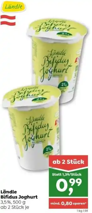 ADEG Ländle Bifidus Joghurt 3,5%, 500 g ab 2 Stück je Angebot