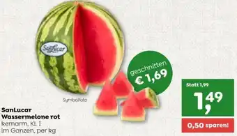 ADEG SanLucar Wassermelone rot kernarm, KLI im Ganzen, per kg Angebot