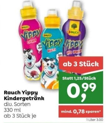ADEG Rauch Yippy Kindergetränk diu. Sorten 330 ml ab 3 Stück je Angebot