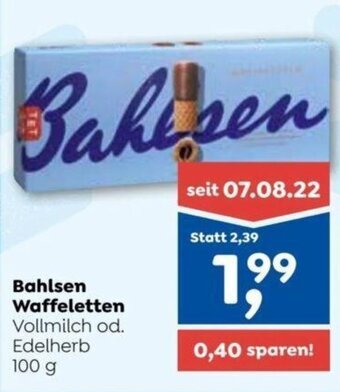 ADEG Bahlsen Waffeletten Vollmilch od. Edelherb 100 G Angebot