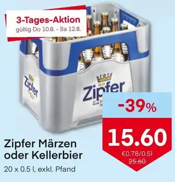 MPreis Zipfer Märzen oder Kellerbier 20 x 0.5 I, exkl. Pfand Angebot