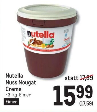Metro Nutella Nuss Nougat Creme 3kg Angebot