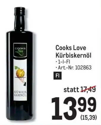 Metro Cooks Love Kürbiskernöl 1L Angebot