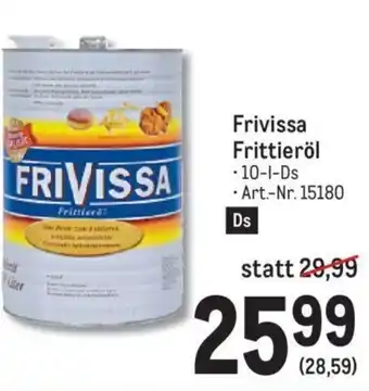 Metro Frivissa Frittieröl 10Liter Angebot