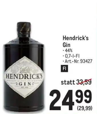 Metro Hendrick's Gin 44% Angebot