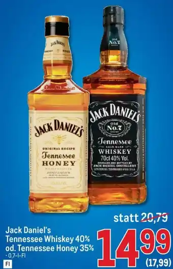 Metro Jack Daniel's Tennessee Whiskey 40% Od. Tennessee Honey 35% Angebot