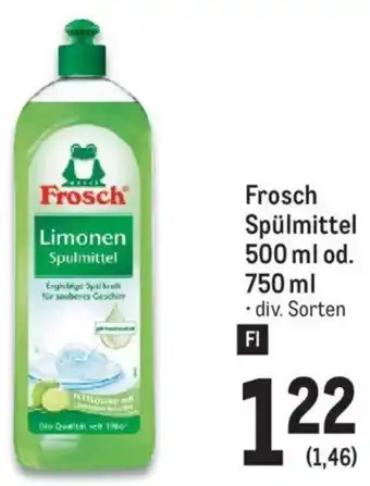 Metro Frosch Spülmittel 500ml Od. 750ml Angebot