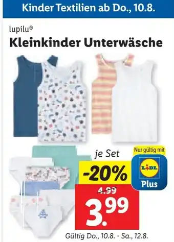 Lidl lupiluⓇ Kleinkinder Unterwäsche je Set Angebot