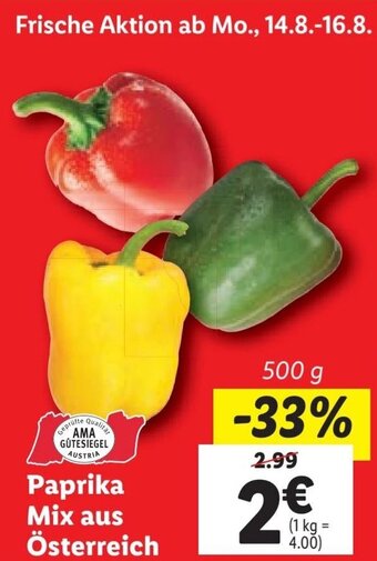 Lidl Paprika Mix aus Österreich Angebot