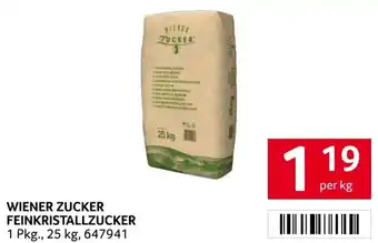 Transgourmet WIENER ZUCKER FEINKRISTALLZUCKER 1 Pkg., 25 kg, 647941 per kg Angebot