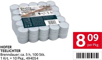 Transgourmet HOFER TEELICHTER per Pkg. Angebot