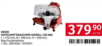 Transgourmet HENDI AUFSCHNITTMASCHINE MODELL 220 MM per Stk. Angebot