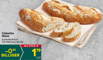 Billa Ciabatta Nizza backofenfrisch, mit Mehl aus der EU Angebot