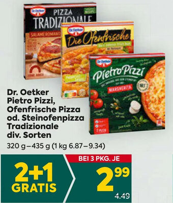 Billa Dr. Oetker Pietro Pizzi, Ofenfrische Pizza od. Steinofenpizza Tradizionale div. Sorten 320 g- 435 g Angebot