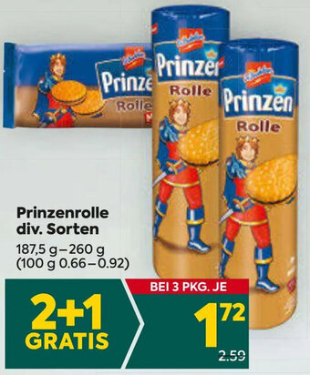 Billa Prinzenrolle div. Sorten 187,5 g- 260 g Angebot