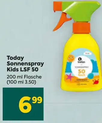 Billa Today Sonnenspray Kids LSF 50 200 ml Flasche Angebot
