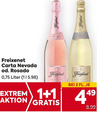 Billa Freixenet Carta Nevada od. Rosado 0,75 Liter Angebot