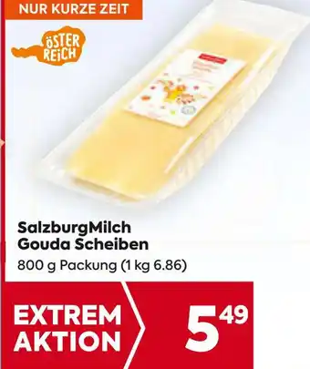 Billa SalzburgMilch Gouda Scheiben 800 g Packung Angebot