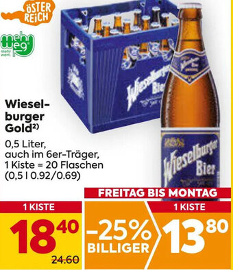 Billa Wiesel- burger Gold²) 0,5 Liter, Angebot