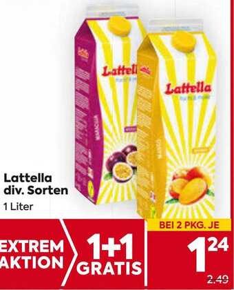 Billa Lattella div. Sorten 1 Liter Angebot