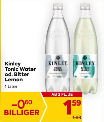 Billa Kinley Tonic Water od. Bitter Lemon 1 Liter Angebot
