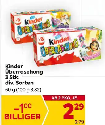 Billa Kinder Kinder Überraschung 3 Stk. div. Sorten 60 g Angebot
