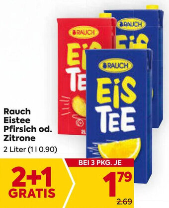 Billa Rauch Eistee Pfirsich od. Zitrone 2 Liter Angebot