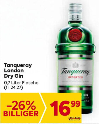 Billa Tanqueray London Dry Gin 0,7 Liter Flasche Angebot