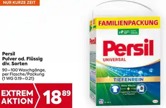 Billa Persil Pulver od. Flüssig div. Sorten 90-100 Waschgänge, per Flasche/Packung Angebot