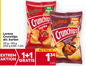 Billa Lorenz Crunchips div. Sorten 110 g-150 g Angebot