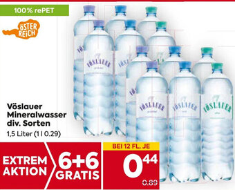 Billa Vöslauer Mineralwasser div. Sorten 1,5 Liter Angebot