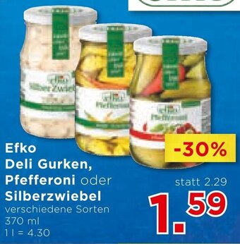 Unimarkt Efko Deli Gurken, Pfefferoni oder Silberzwiebel verschiedene Sorten 370 ml Angebot