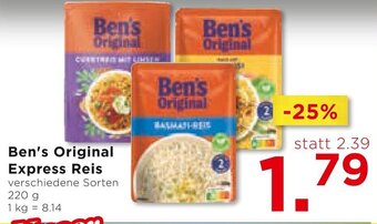 Unimarkt Ben's Original Express Reis verschiedene Sorten 220 g Angebot