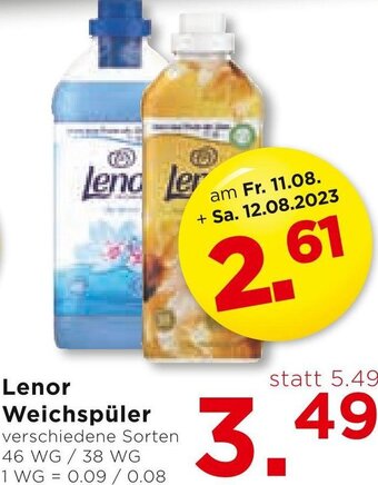 Unimarkt Lenor Weichspüler 46 WG/ 38 WG Angebot