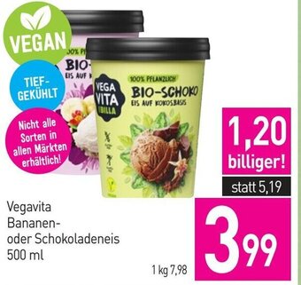 Sutterlüty Vegavita Bananen- oder Schokoladeneis 500 ml Angebot