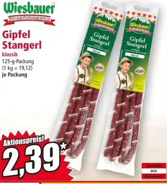 Norma Wiesbauer Gipfel Stangerl klassik 125-g-Packung (1 kg = 19,12) je Packung Angebot