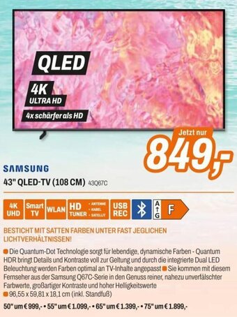 Expert SAMSUNG 43" QLED-TV (108 CM) 43Q67C Angebot